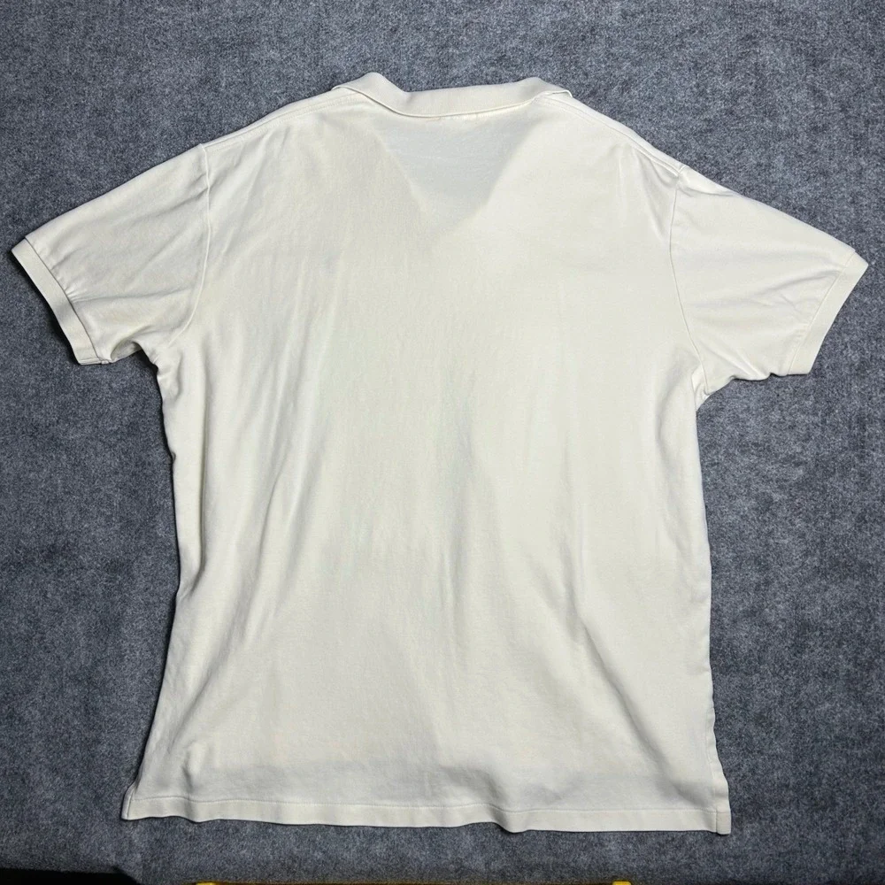 Polo Ralph Lauren Mens XL Cream Short Sleeve Polo Shirt Vintage Retro Preppy